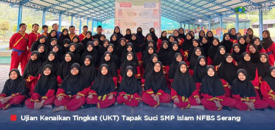 Kemampuan Bela Diri Santri SMP Islam NFBS Serang diuji dalam “UKT 2023”
